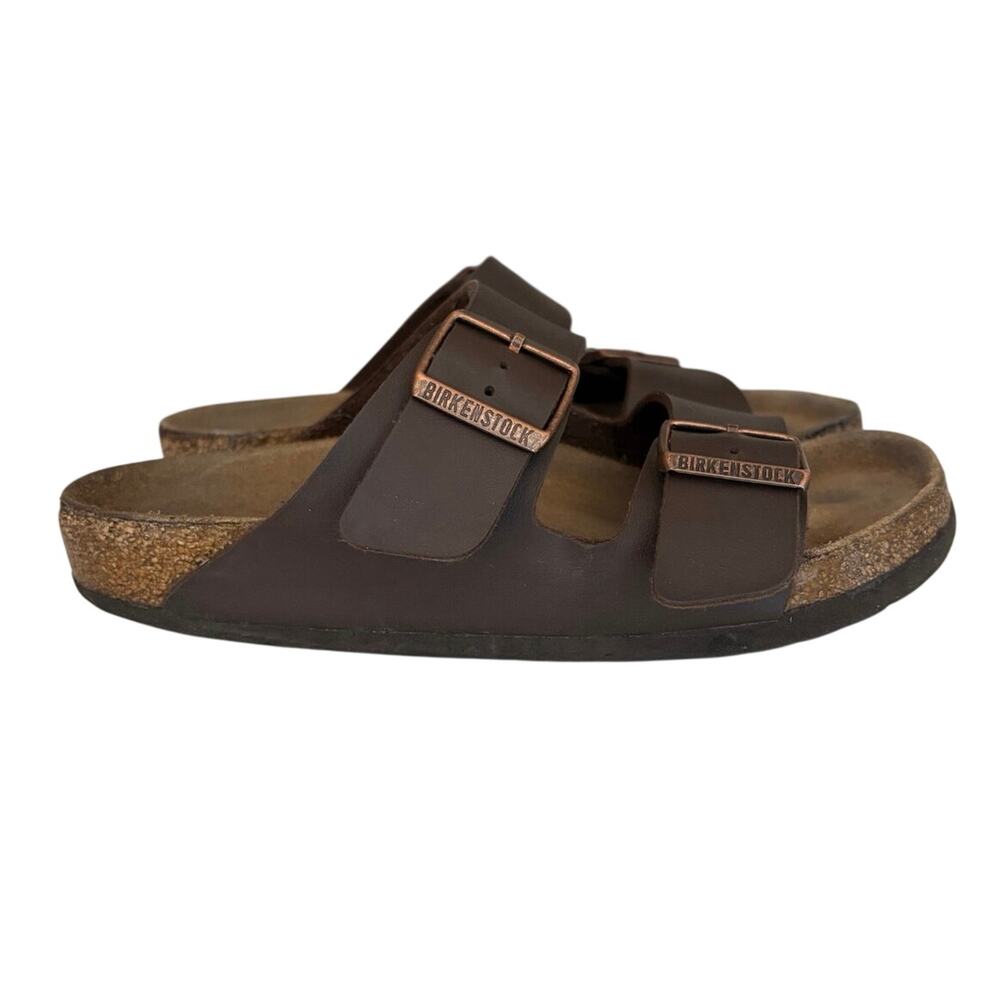 *Birkenstocks Arizona two strap sandal sz 38 brown Birko flor boho summer fall